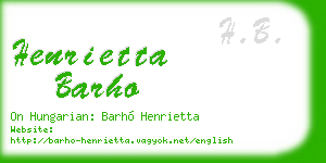 henrietta barho business card